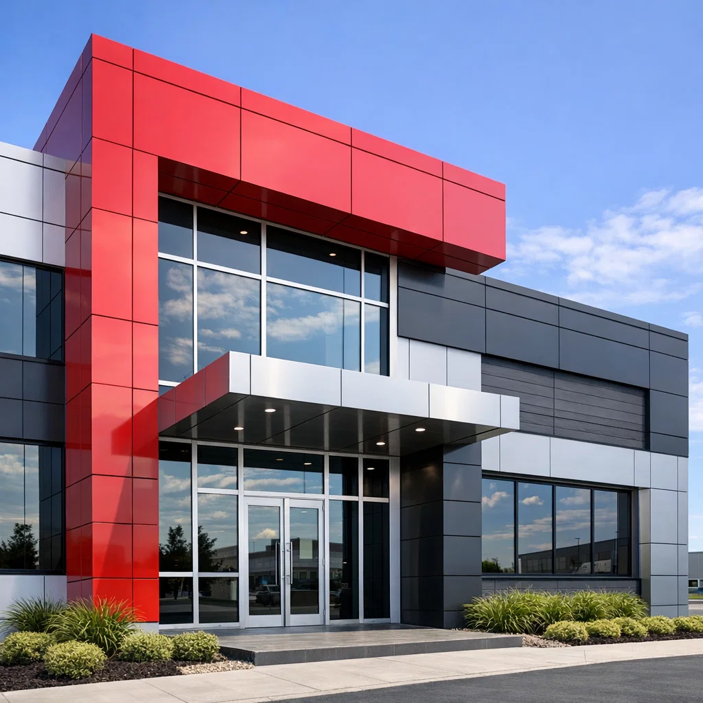 واجهة زجاج وكلادينج لمركز تجاري